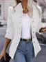 Women Spring/Fall Outerwear Casual Plain Long Sleeve Jacket