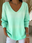 Women Cotton Ombre Long Sleeve Comfy Casual Sweater