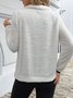 Casual V Neck Plain Sweatshirt