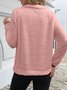 Casual V Neck Plain Sweatshirt