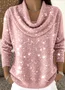 Women Cotton Plain Long Sleeve Comfy Casual Sweater