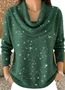Women Cotton Plain Long Sleeve Comfy Casual Sweater