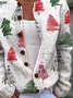 Women Christmas Long Sleeve Comfy Vintage Printing Cardigan