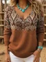 Wild West V Neck Loose Simple Knit Top