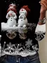 Casual Christmas Snowman Crew Neck Long Sleeve T-shirt
