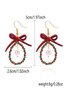 Handmade Christmas Party Millet Bead Earrings Bowknot Fashion Wreath Earrings