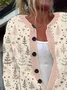 Women Christmas Long Sleeve Comfy Vintage Printing Cardigan