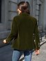 Women Plain Spring/Fall Outerwear Vintage Split Joint Long Sleeve Lapel Collar Regular Blazer