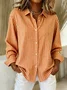 Shirt Collar Regular Sleeve Long Sleeve Striped Buckle Regular Loose Button Up Shirt Shirt For Women