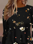 Casual Floral Crew Neck Long Sleeve T-shirt
