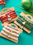 New Christmas Rice Bead Bracelet Four-pack Women's Stacking Santa Claus Snowflake Bell Elk Holiday Party Bracelet