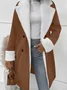 Women Winter Outerwear Casual Split Joint Plain Long Sleeve Lapel Collar Jacket