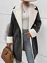 Women Winter Outerwear Casual Split Joint Plain Long Sleeve Lapel Collar Jacket