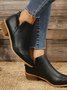 Vintage Plain Zipper Low Heel Classic Boots Split Joint