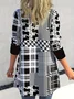 Women Spring/Fall Outerwear Casual Printing Geometric Long Sleeve Wrap Jacket