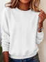 Casual Crew Neck Plain Sweatshirt