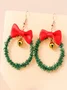 Christmas Colorful Diy Jewelry Christmas Tree Bell Elk Earrings Personality Felt Earrings