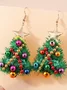 Christmas Colorful Diy Jewelry Christmas Tree Bell Elk Earrings Personality Felt Earrings