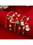 Christmas 6-Pack Cute Elk Polymer Clay Bracelet Set Women's Party Gift