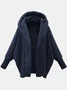 Women Winter Outerwear Casual Split Joint Plain Long Sleeve Lapel Collar Jacket