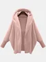 Women Winter Outerwear Casual Split Joint Plain Long Sleeve Lapel Collar Jacket