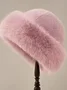 Plush Mongolian Hat For Women Thickened Autumn And Winter Windproof Cold-proof Warm Basin Hat Imitation Mink Fur Earmuffs Fisherman Hat