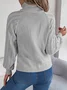 Women Cotton Plain Long Sleeve Comfy Casual Sweater