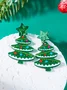 Christmas Earrings Fashion Acrylic Print Christmas Tree Christmas Stockings Gloves Stitching Earrings Christmas Holiday Party Earrings