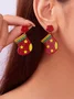 Christmas Earrings Fashion Acrylic Print Christmas Tree Christmas Stockings Gloves Stitching Earrings Christmas Holiday Party Earrings