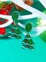 Christmas Earrings Fashion Acrylic Print Christmas Tree Christmas Stockings Gloves Stitching Earrings Christmas Holiday Party Earrings