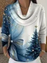 Women Gradient Pattern Long Sleeve Comfy Vintage Sweater