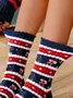 Women's Christmas Socks Autumn And Winter Fur Socks Santa Claus Elk Christmas Tree Snowman Snowflake Striped Gift Mid-tube Christmas Socks
