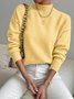 Women Plain Long Sleeve Comfy Street Split Joint Sweater