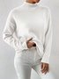 Women Plain Long Sleeve Comfy Street Split Joint Sweater