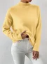 Women Plain Long Sleeve Comfy Street Split Joint Sweater
