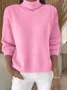 Women Plain Long Sleeve Comfy Casual Sweater
