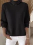 Women Plain Long Sleeve Comfy Casual Sweater