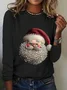 Casual Santa Claus Crew Neck Long Sleeve T-shirt