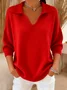 Women Plain Long Sleeve Comfy Vintage Sweater