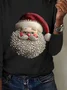 Casual Santa Claus Crew Neck Long Sleeve T-shirt