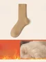 Winter Fleece-lined Thick Wool And Cashmere Warm Mid-calf Cotton Socks