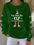 Casual Crew Neck Christmas Sweatshirt Printing