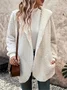 Women Spring/Fall Outerwear Casual Plain Long Sleeve Hoodie Jacket