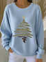 Casual Crew Neck Christmas Sweatshirt Printing