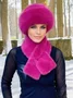 Winter Mongolian Hat, Plush Hat And Scarf For Women Thickened Warm Stylish Ear-covering Hat Faux Mink Fur 2-piece Set