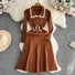 Women Multicolor Block Spring/Fall Dress Long Sleeve H-Line Dress
