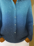 Women Ombre Long Sleeve Comfy Vintage Printing Cardigan