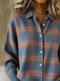 Women Plaid Long Sleeve Comfy Vintage Printing Cardigan