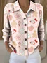 Women Christmas Long Sleeve Comfy Vintage Printing Cardigan