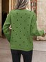 Women Polka Dots Long Sleeve Comfy Casual Printing Sweater